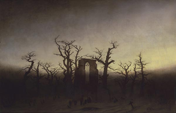 The Abbey in the Oakwood (between 1809 and 1810) - Caspar David Friedrich (German, 1774-1840)