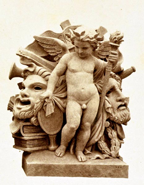 Le Théâtre - Sculpture by Charles Capellaro, Decoration of the Louvre, Paris - Eugène Atget, photographer