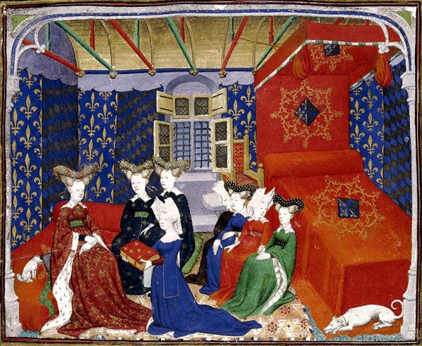 Christine de Pisan presenting her book to queen Isabeau of Bavaria