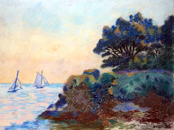 Landscape with Two Sailing Boats