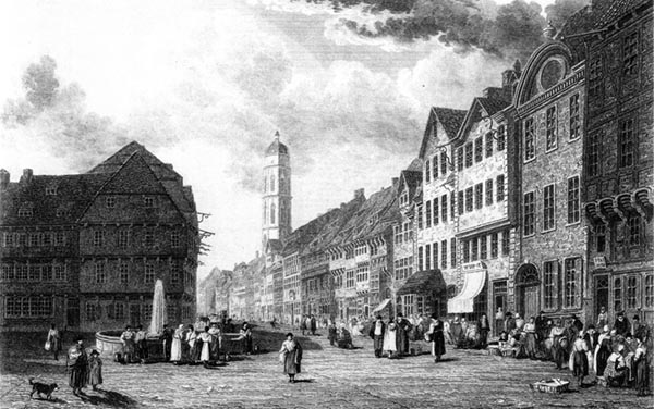 ‘Goettingen Market, towards Weender Straße’ Captain Robert Batty, 1828