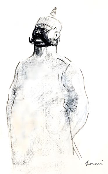 ‘Prussian Soldier (c. 1919)’ - Jean-Louis Forain (French, 1852-1931)