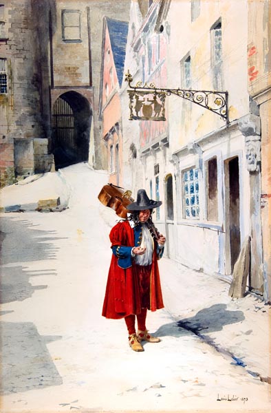 Wandering Minstrel; Old Nuremberg (1843–84) - Alexandre-Louis Leloir (French, 1843-1884)