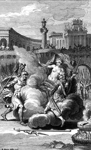 The duel between Menelaus and Paris