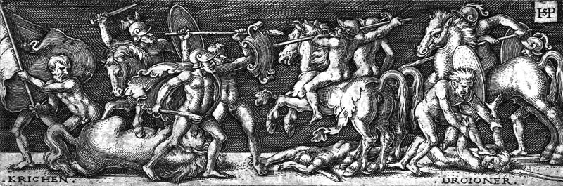 Battle between the Greeks and the Trojans