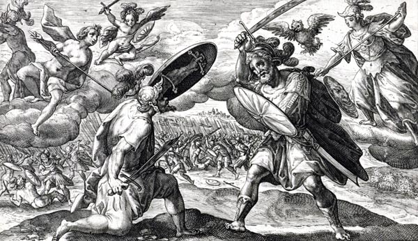 The combat between Aeneas and Diomedes