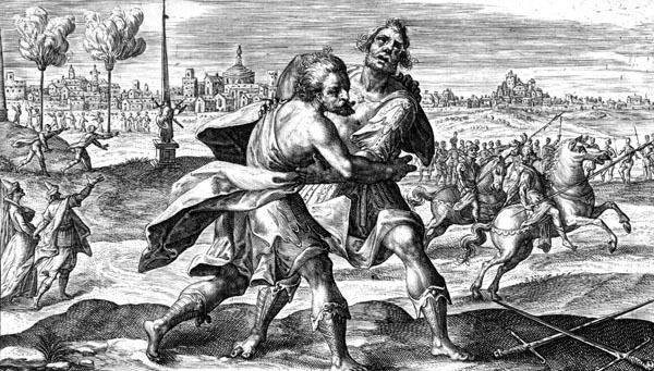 Wrestling match between Ajax and Odysseus