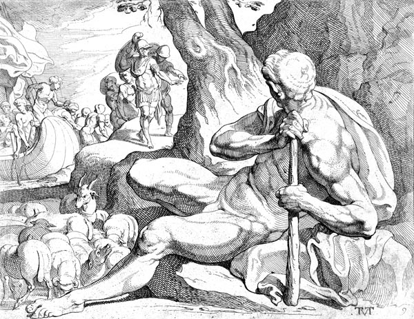 Polyphemus guarding his flock