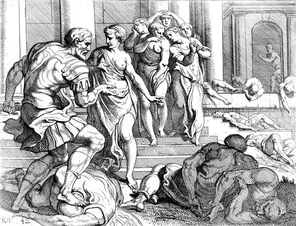 Odysseus instructs Eurycleia to gather the unfaithful servants