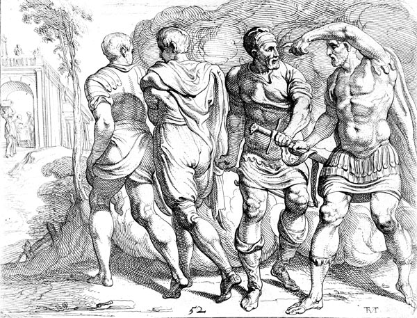 Odysseus arms his companions on their way to Laertes