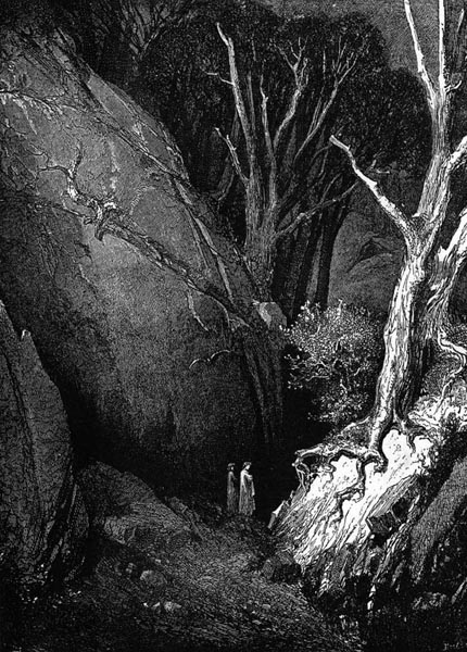 Inferno, Canto 1 : Dante in the savage wood, illustration from The Divine  Comedy by Dante Alighieri, 1885