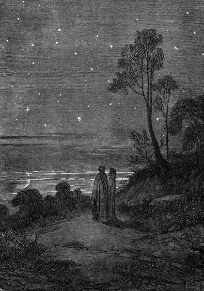 Inferno, Canto 1 : Dante in the savage wood, illustration from The Divine  Comedy by Dante Alighieri, 1885