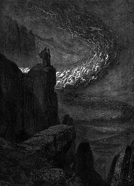 Inferno, Canto 1 : Dante in the savage wood, illustration from The Divine  Comedy by Dante Alighieri, 1885