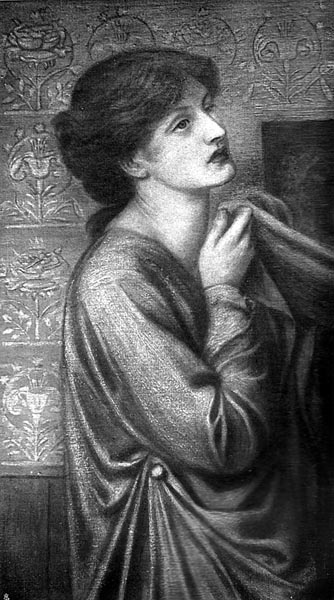 The Pious Lady on the Left (Study for Dante's Dream), Dante Gabriel Rossetti