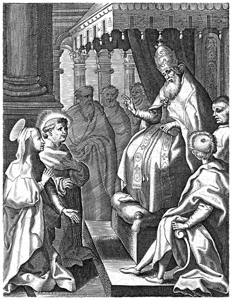 Catherine at the Court of the Pope in Avignon, Cornelis Galle (I)