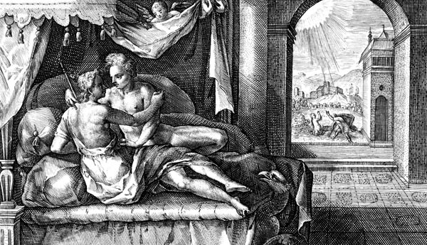 van de Passe Illustration - Apollo seduces Leucothoe