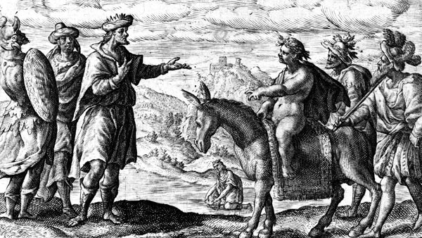 van de Passe Illustration - Bacchus honours the wishes of King Midas