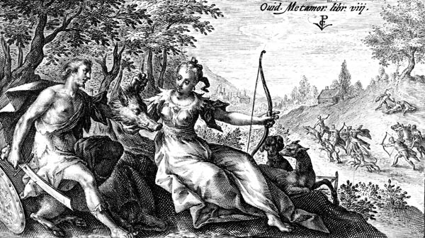 van de Passe Illustration - Meleager and Atalanta – the Calydonian Hunt