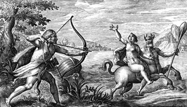 van de Passe Illustration - Hercules kills Nessus