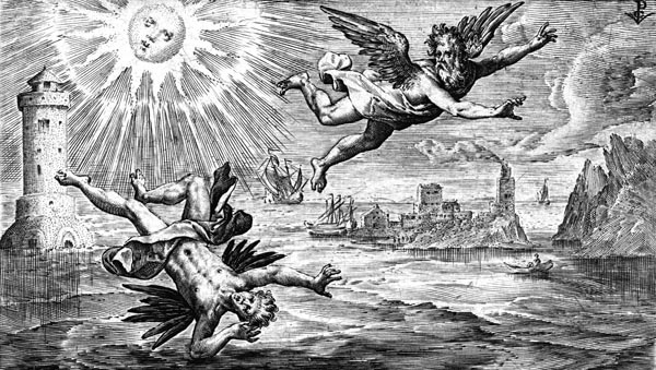 van de Passe Illustration - The fall of Icarus