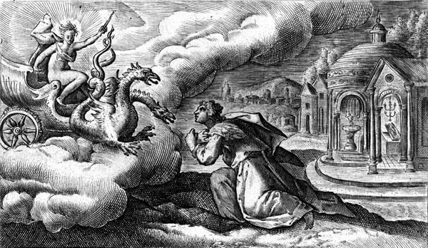 van de Passe Illustration - Medea invokes Hectate