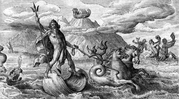 van de Passe Illustration - Neptune calms the waves
