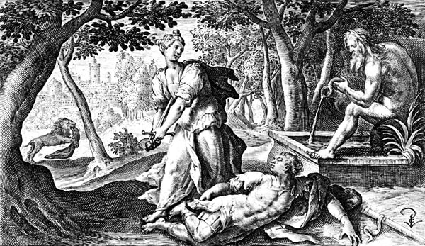 van de Passe Illustration - Pyramus and Thisbe