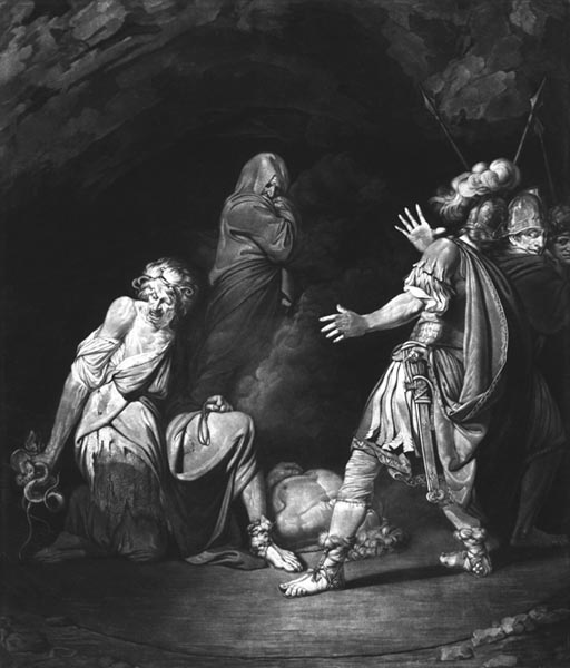 ‘Sextus Pompeius consults Erictho about the Battle of Pharsalus’ - John Hamilton Mortimer (1778)
