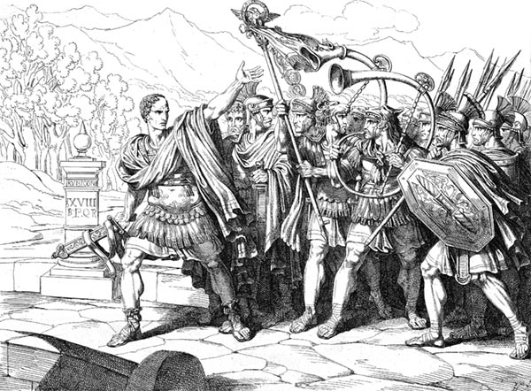 ‘Julius Caesar and his army cross the Rubicon’ - Bartolomeo Pinelli (1819)