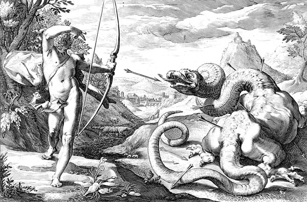 Goltzius Illustration - Apollo Killing the Python