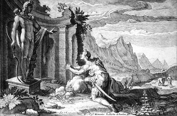 Goltzius Illustration - Cadmus Asks the Delphic Oracle