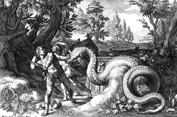 Goltzius Illustration - The Dragon Devours the Companions of Cadmus