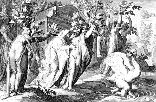 Goltzius Illustration - Phaeton's Sisters Changed into Poplars