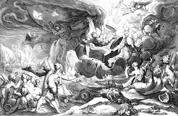 Goltzius Illustration - Phaeton Driving the Chariot to the Sun