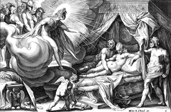 Goltzius Illustration - Phoebus Exposing Mars and Venus
