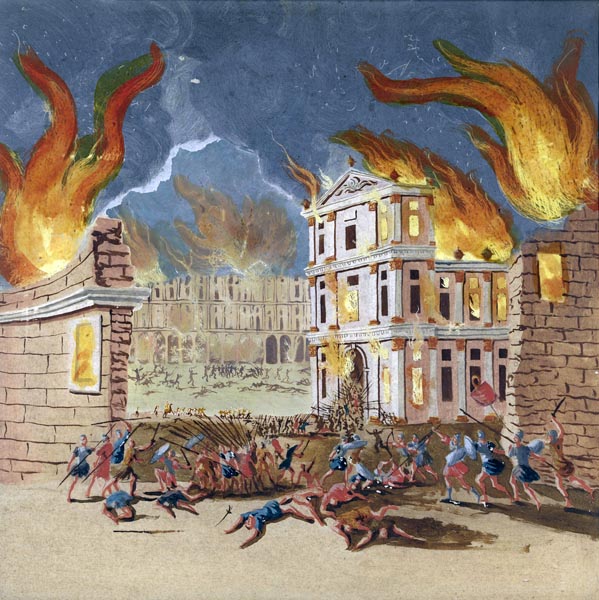 Burning City (likely Rome)