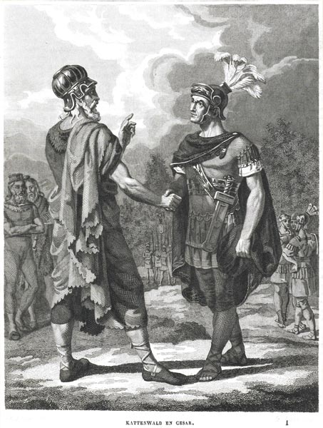 Kattenwald, Leader of he Chatti, Shakes Hands with Julius Caesar