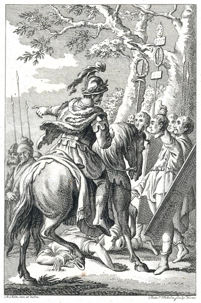 The Cherusci Commander Arminius Defying the Romans