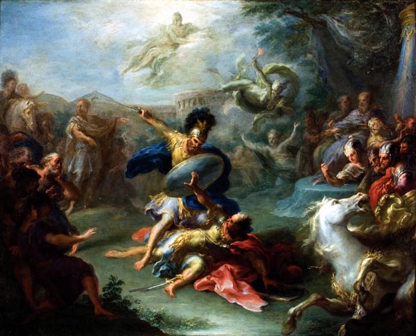 The Fight between Aeneas and King Turnus, Giacomo del Po