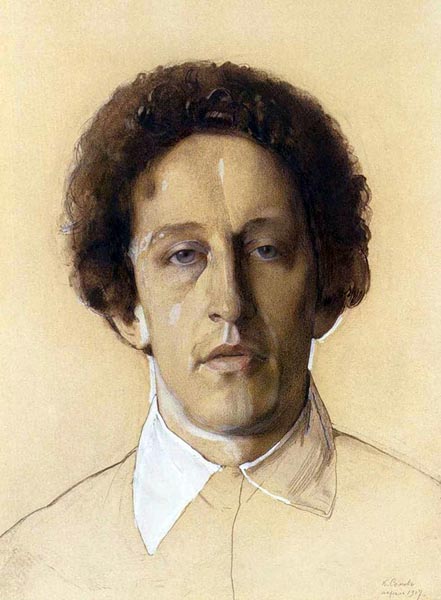Portrait of Alexander Blok (1907) by Constantin Somov