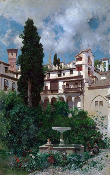 A Spanish Garden (1871) - Martin Rico y Ortega (Spanish, 1833-1908)