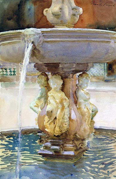 Spanish Fountain (1912) - John Singer Sargent (American, 1856-1925)