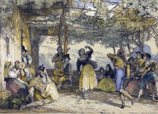 Spanish Peasants Dancing the Bolero (1836) - John Frederick Lewis (English, 1805-1876)